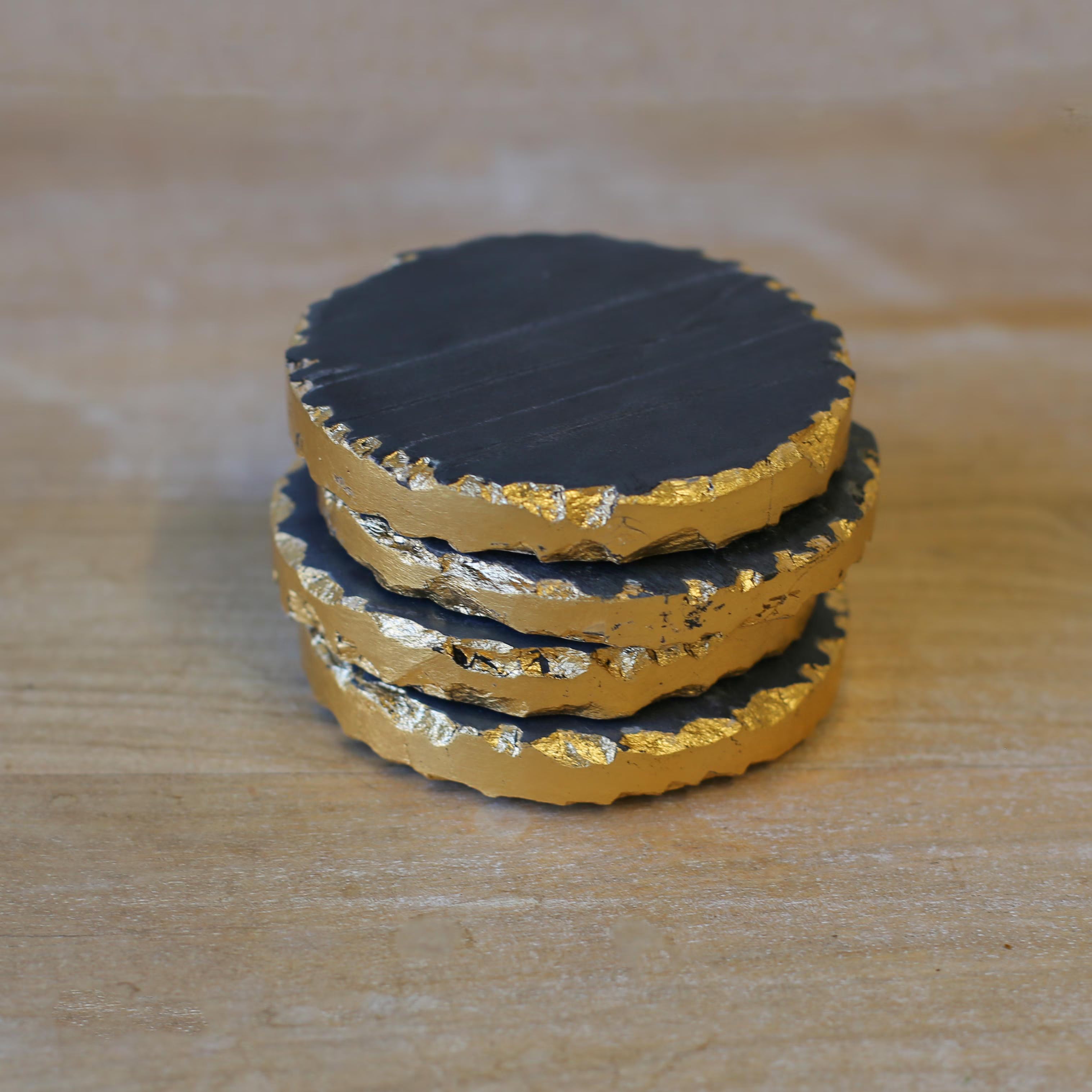Royal Standard Vieste Marble Coasters | Black & Gold Marble Coaster Set