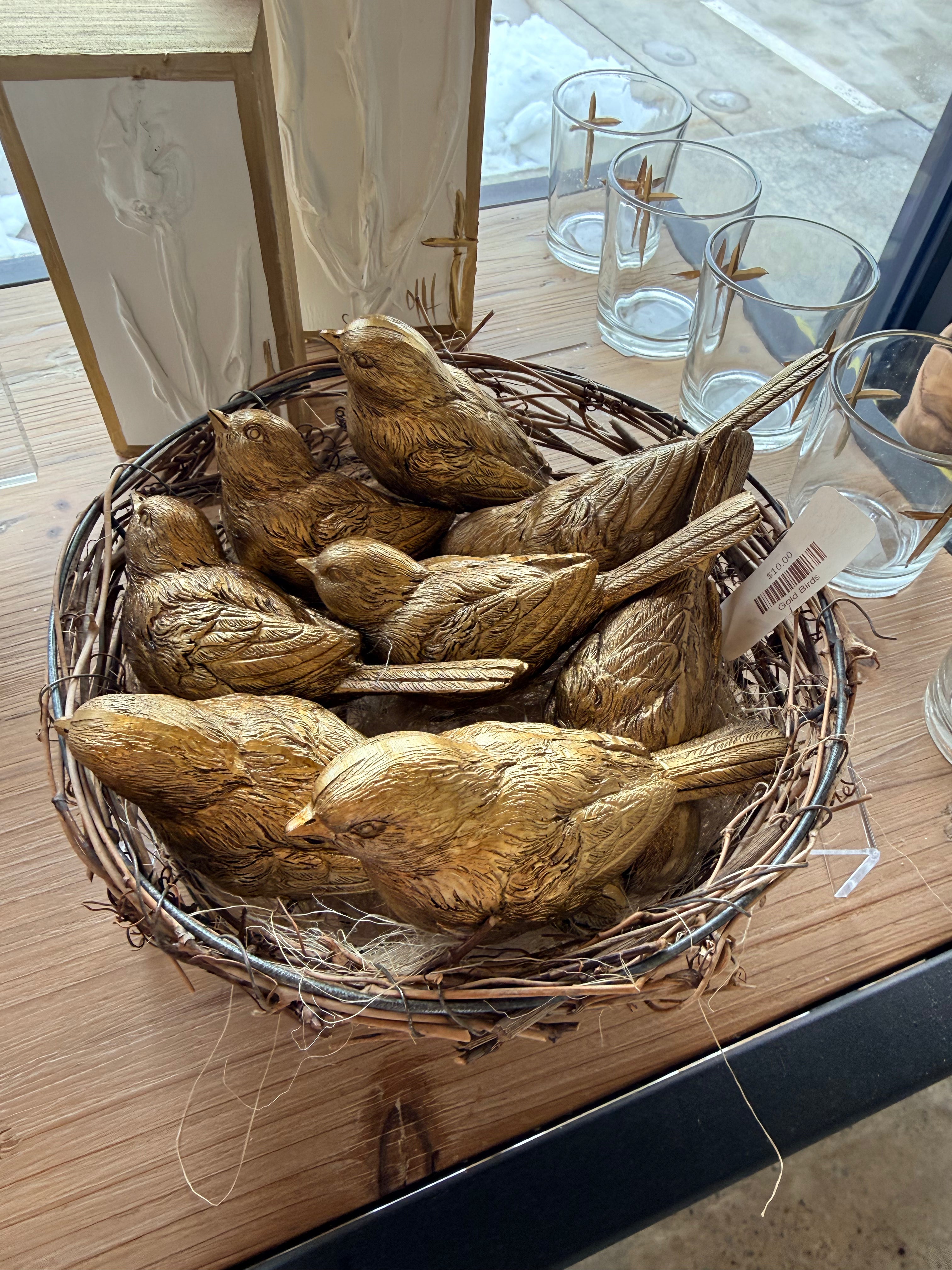 Gold Bird Figurine | Elegant Decorative Accent