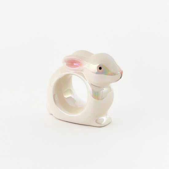 Ceramic Bunny Napkin Ring | Easter Table Decor