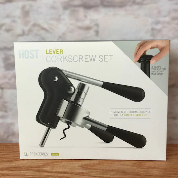 HOST Lever Corkscrew Set | Premium Wine Opener & Bar Accessory