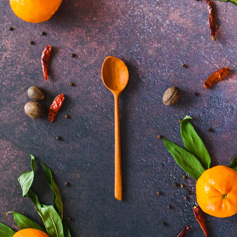 Mini Carved Wooden Dip Spoon | Handcrafted Kitchen Accessory