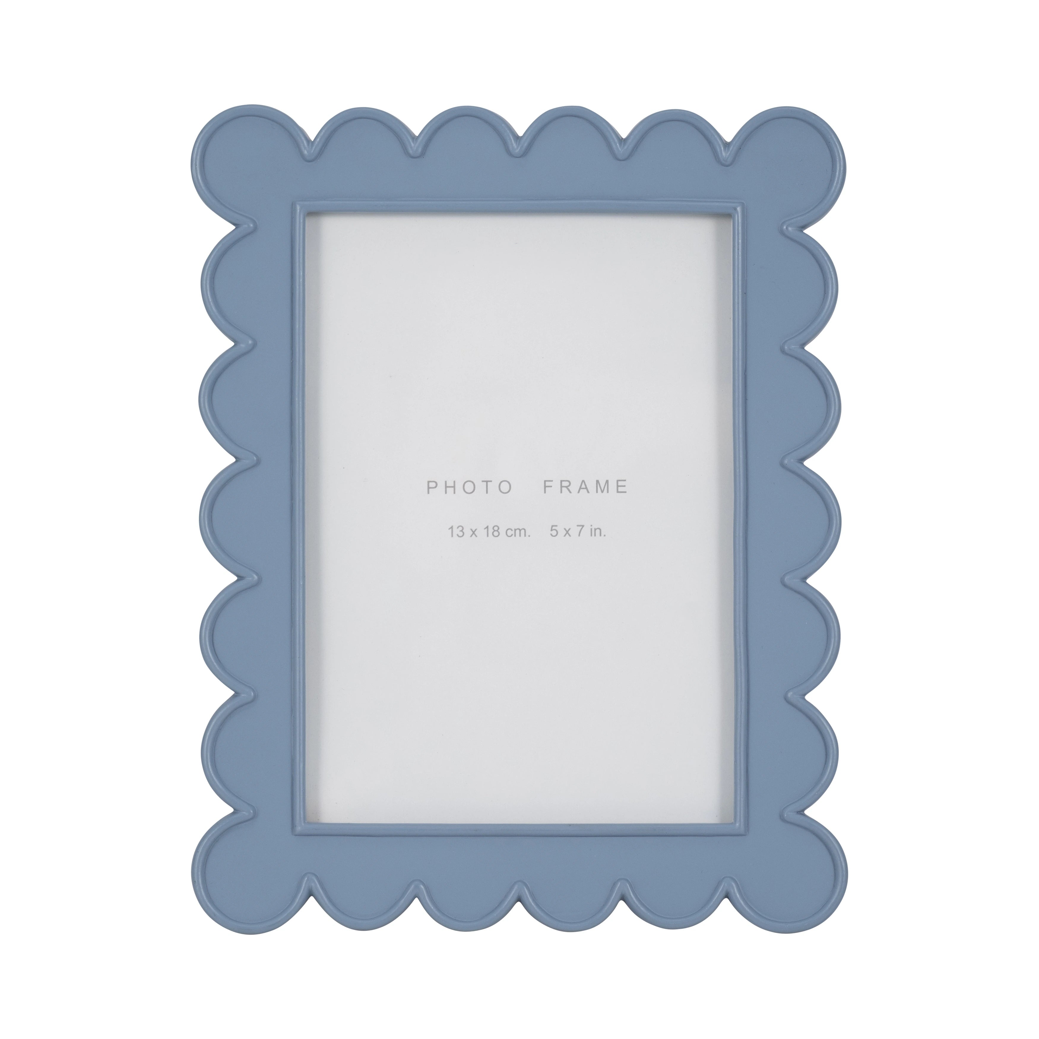 Blue Resin/ Glass Scallop Edge Photo Frame