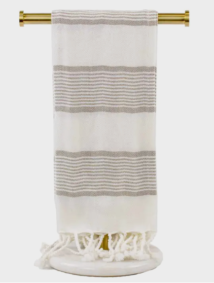 Raleigh Fringe Hand Towel White/Natural 20x28