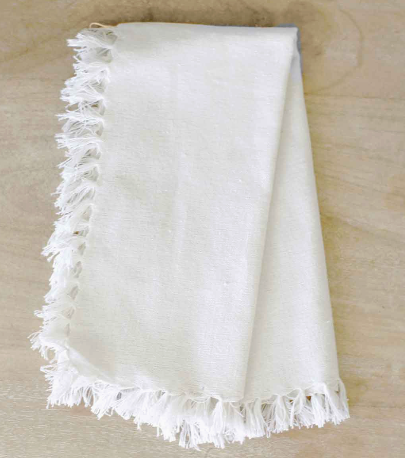 Fringe Napkin Soft White 18x18