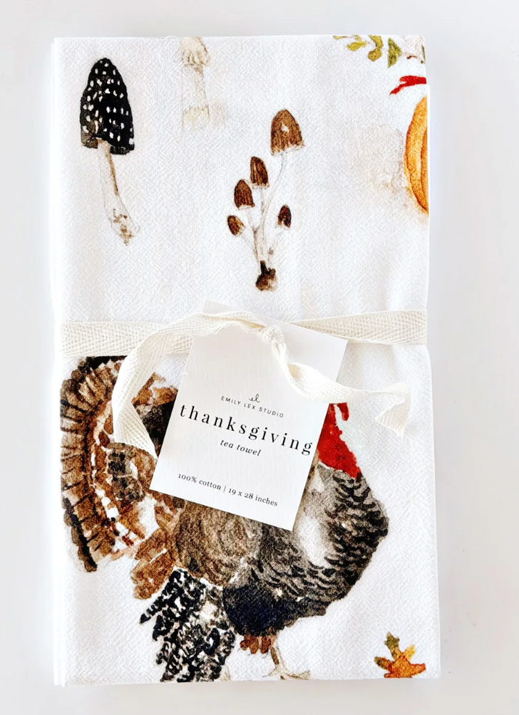 Emily Lex Thanksgiving Cotton Flour Stack Tea Towel