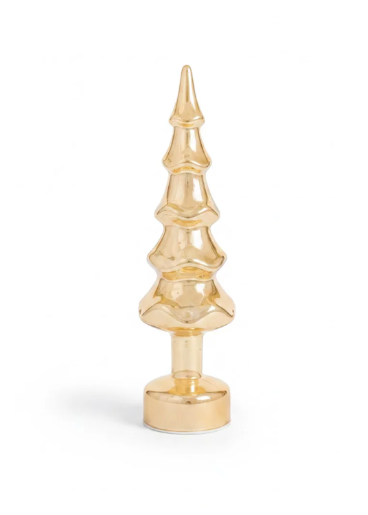 Twinkling Tree Stand Gold and Platinum Set of 3