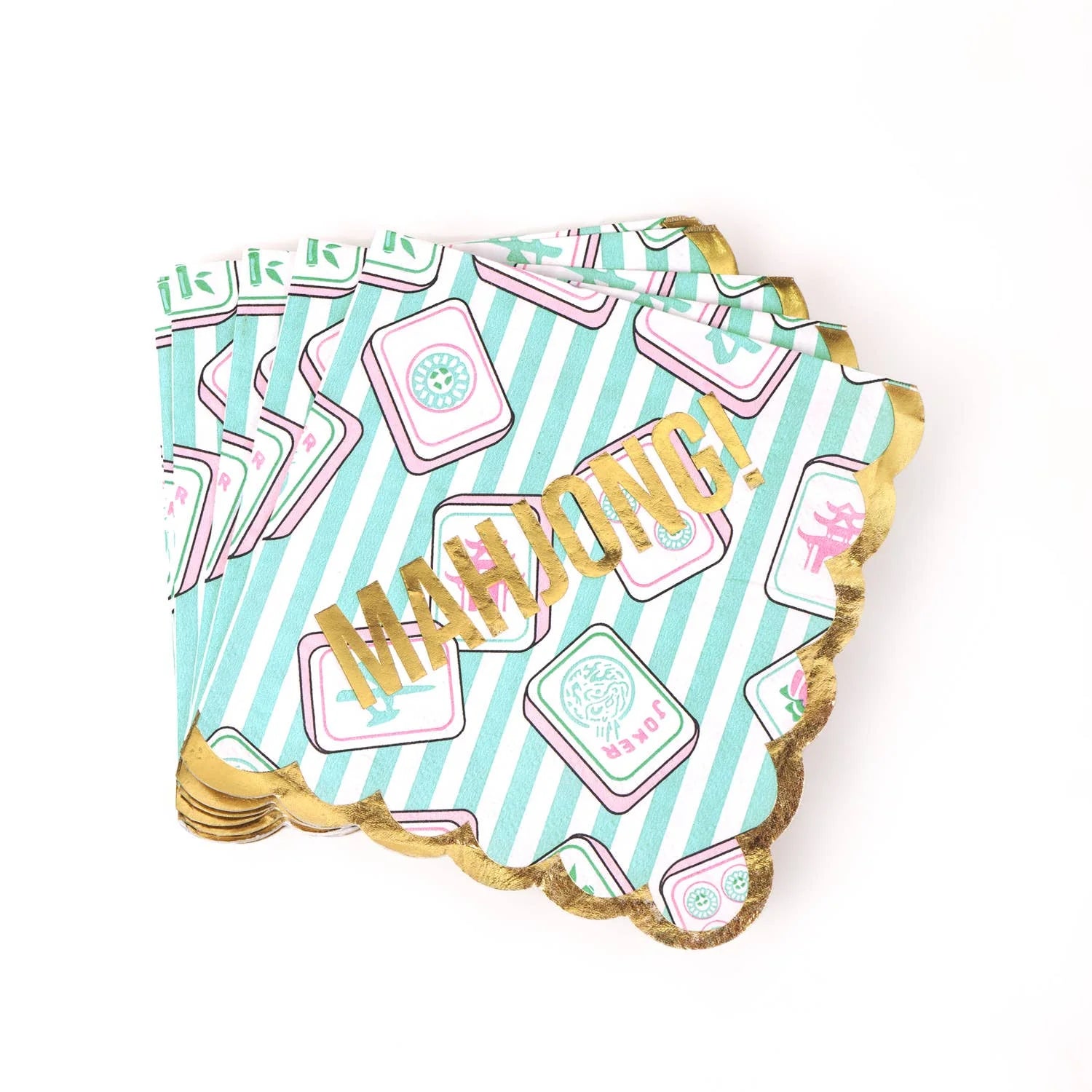 Mahjong Stripe Paper Beverage Napkin
