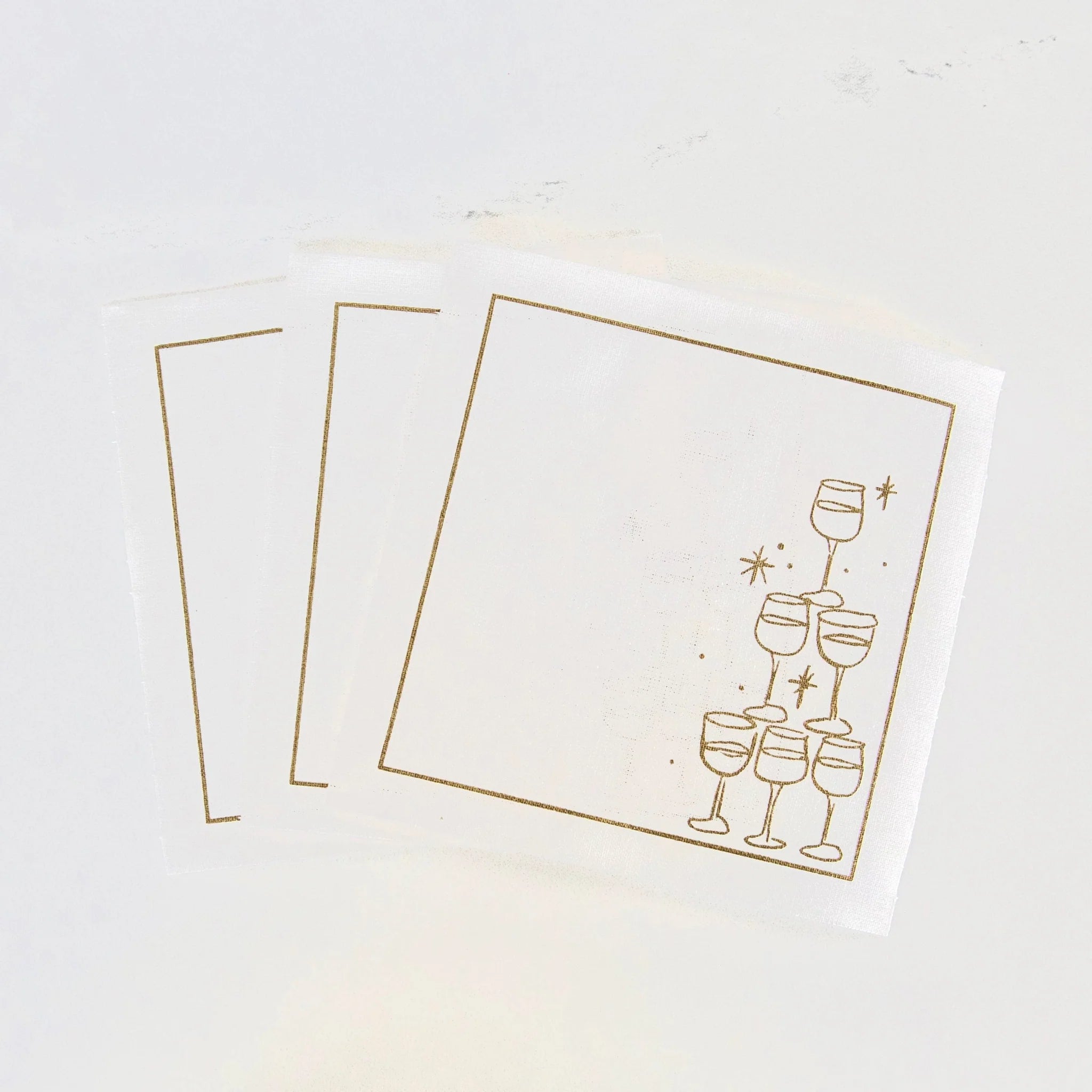 Golden Bubbles Cocktail Napkin Gold Border