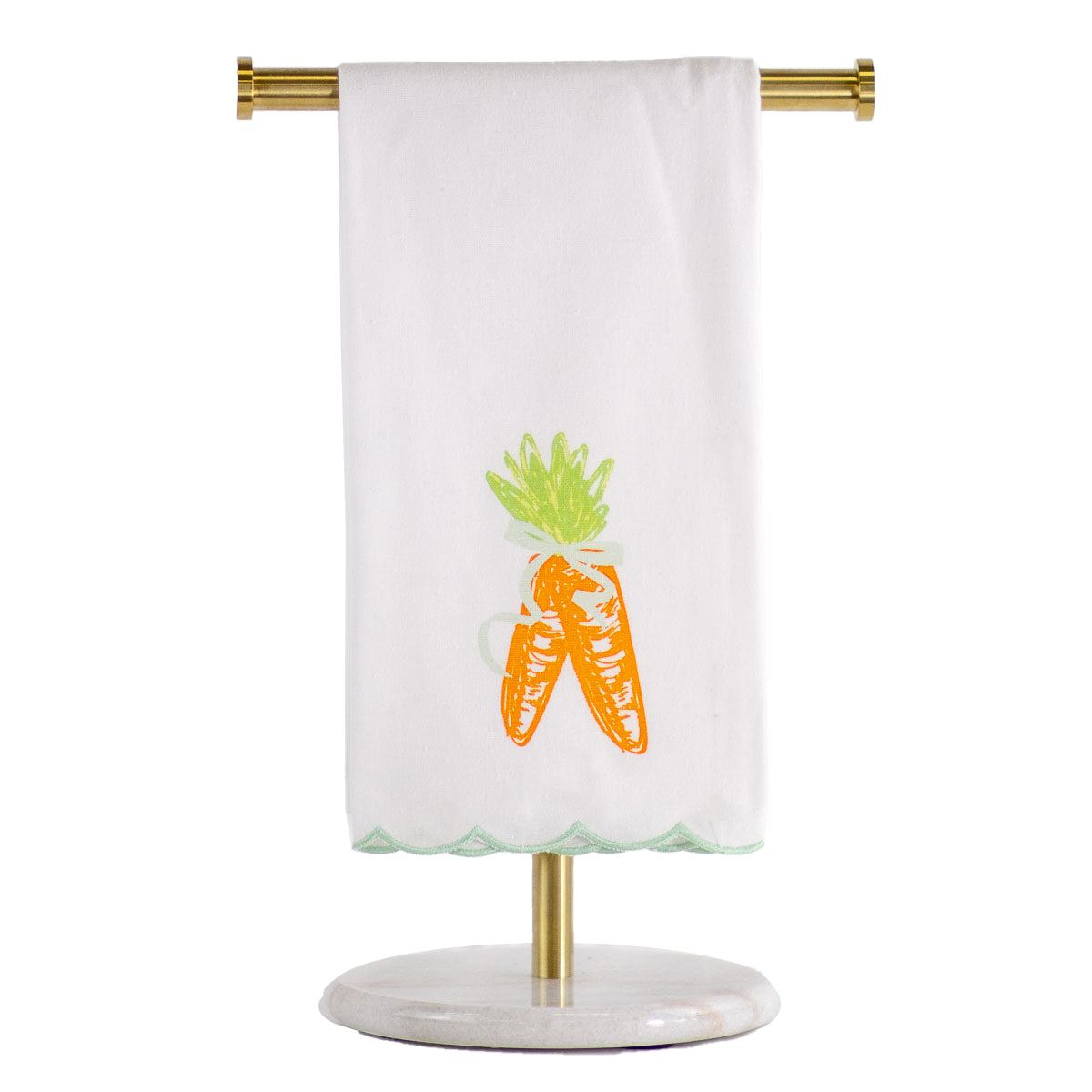 20x28" Carrot Scallop Hand Towel | Easter & Spring Kitchen Decor