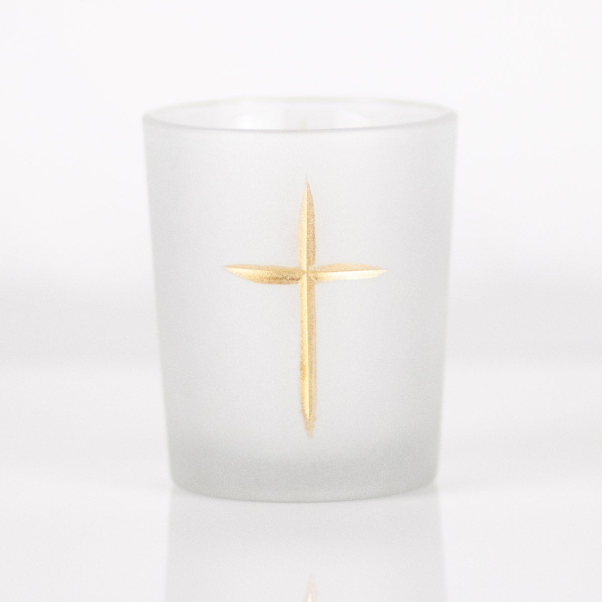 Frosted Cruix Glass Votive | Decorative Candle Holder