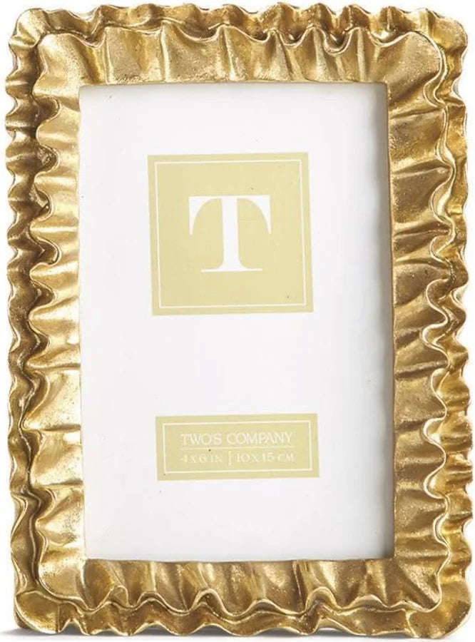 Gold Matte Ruffle Frame